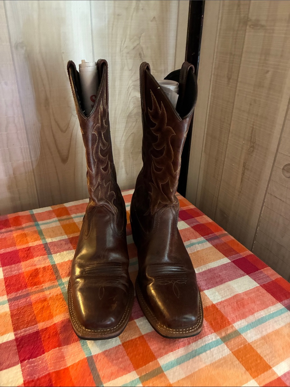Laredo Men's Dark Brown Leather Western Cowboy Boots